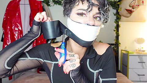 Goddess Fina Self Tape-gagged